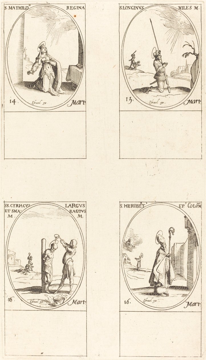 St. Matilda; St. Longinus; St. Cyriacus; St. Heribert von Jacques Callot