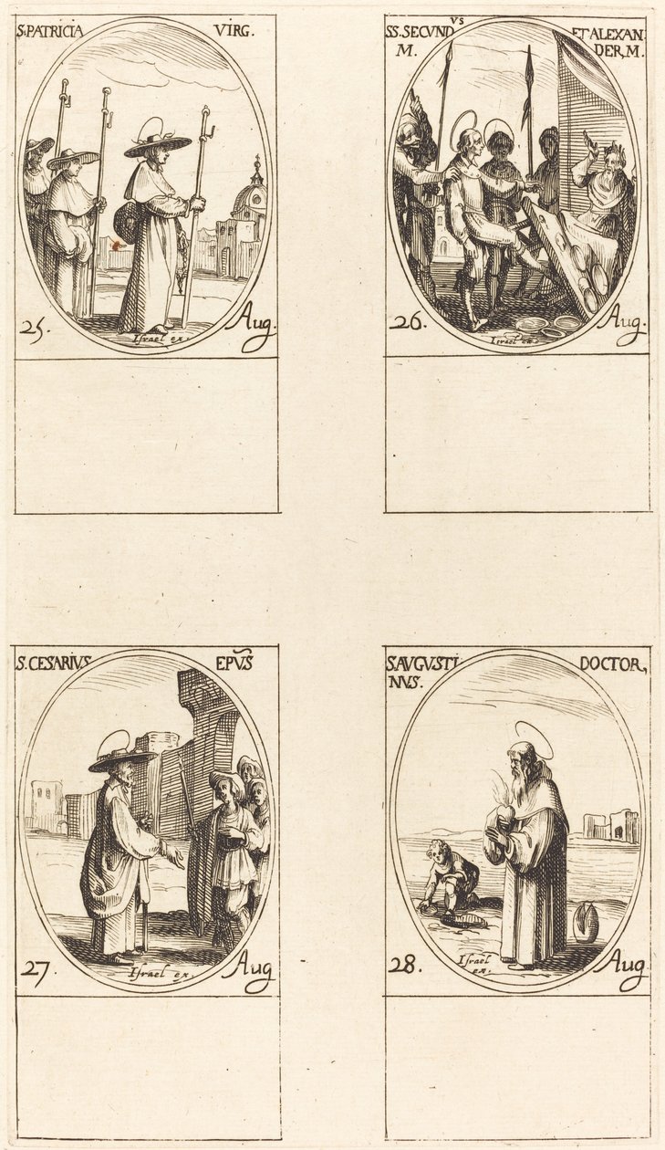 St. Patricia, Sts. Secundus und Alexander, St. Cesarius, St. Augustin von Jacques Callot