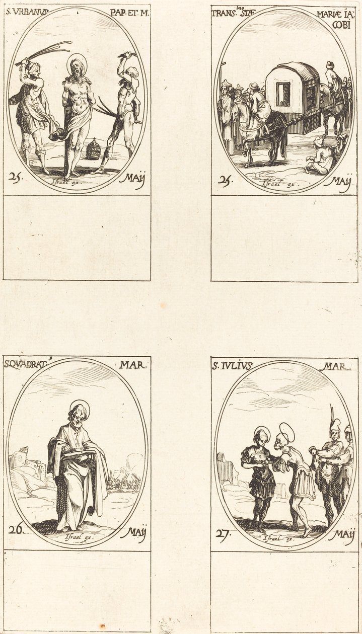 St. Urban, Die Überführung von St. Maria von James, St. Quadrat, St. Julius von Jacques Callot