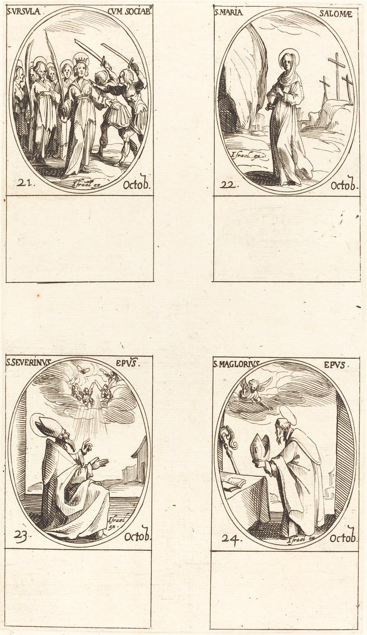 St. Ursula und Gefährtinnen; St. Maria Salome; St. Severinus; St. Maglorius von Jacques Callot