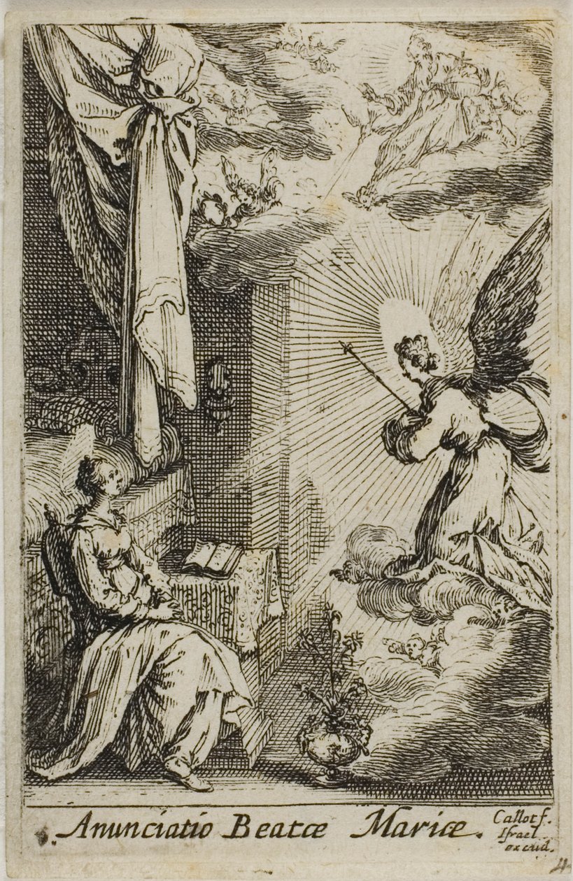 Die Verkündigung, aus Das Leben der Jungfrau von Jacques Callot