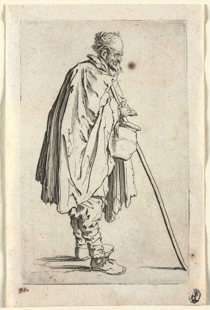 Die Bettler: Bettler mit Topf, ca. 1623 von Jacques Callot