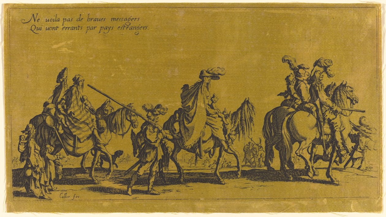 Die Böhmen marschieren: Die Vorhut, wahrscheinlich 18. Jahrhundert von Jacques Callot