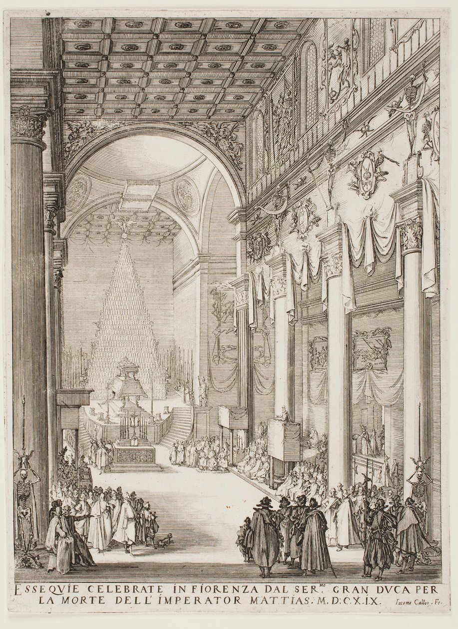 Der Katafalk des Kaisers Matthias von Jacques Callot