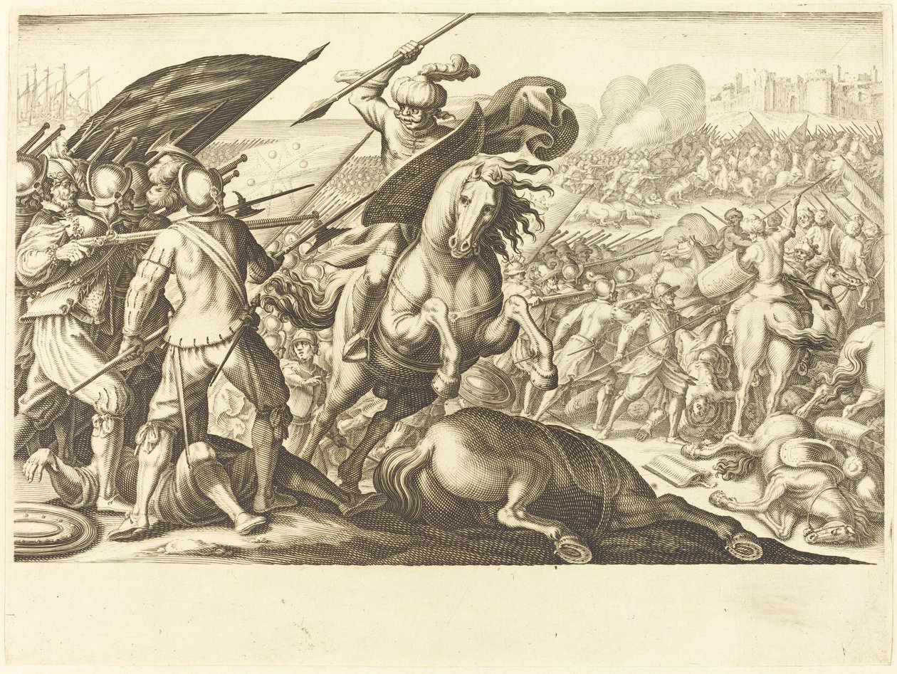Die Niederlage der türkischen Kavallerie, ca. 1614 von Jacques Callot