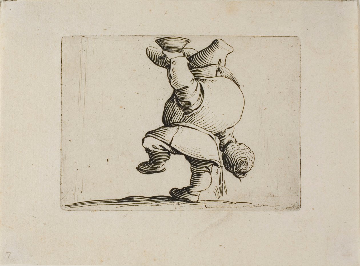 Der Trinker von hinten gesehen, aus Varie Figure Gobbi von Jacques Callot