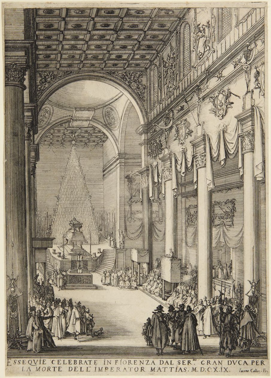 Der Kaiser Matthäus aufgebahrt von Jacques Callot