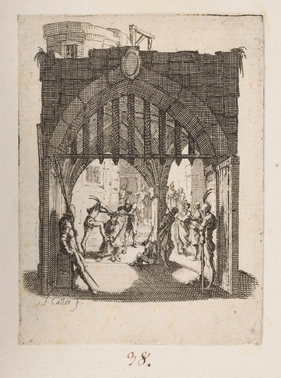 Die Geißelung, Nr. 6 von 11 aus La Petite Passion von Jacques Callot