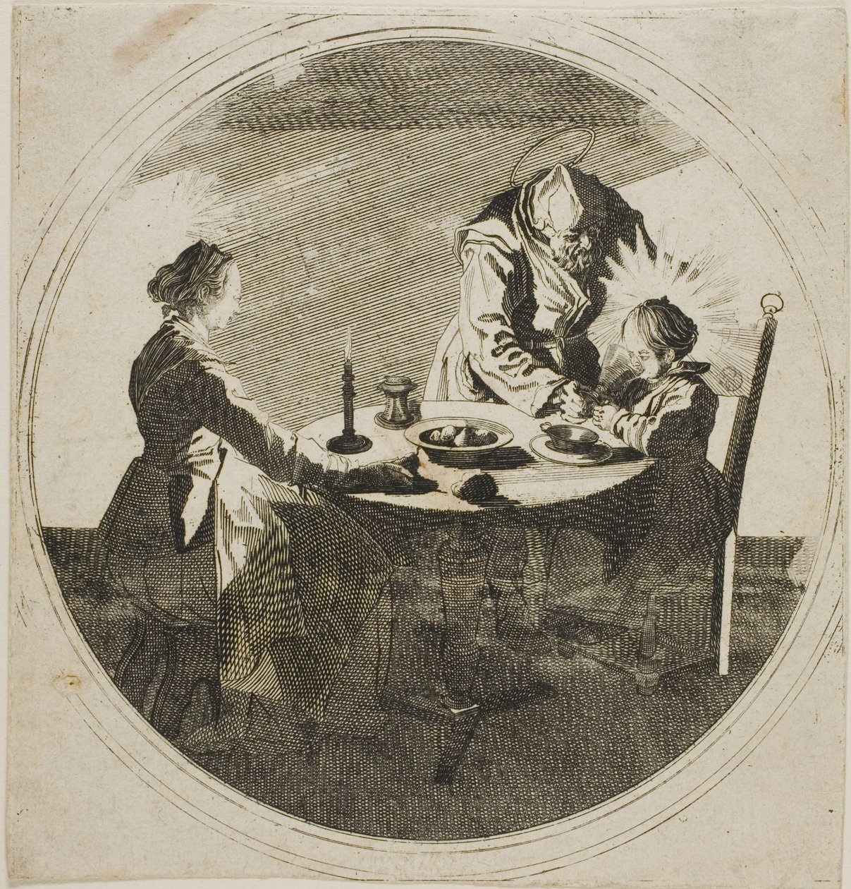 Die Heilige Familie am Tisch von Jacques Callot