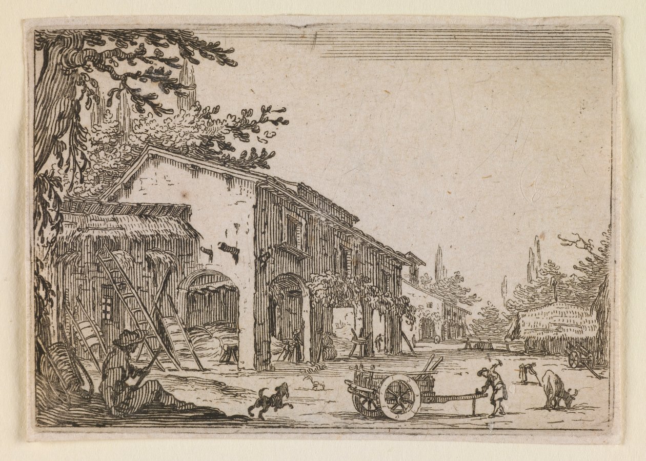Das Gehöft, aus „Die Capricci“ (Nancy-Ausgabe) von Jacques Callot