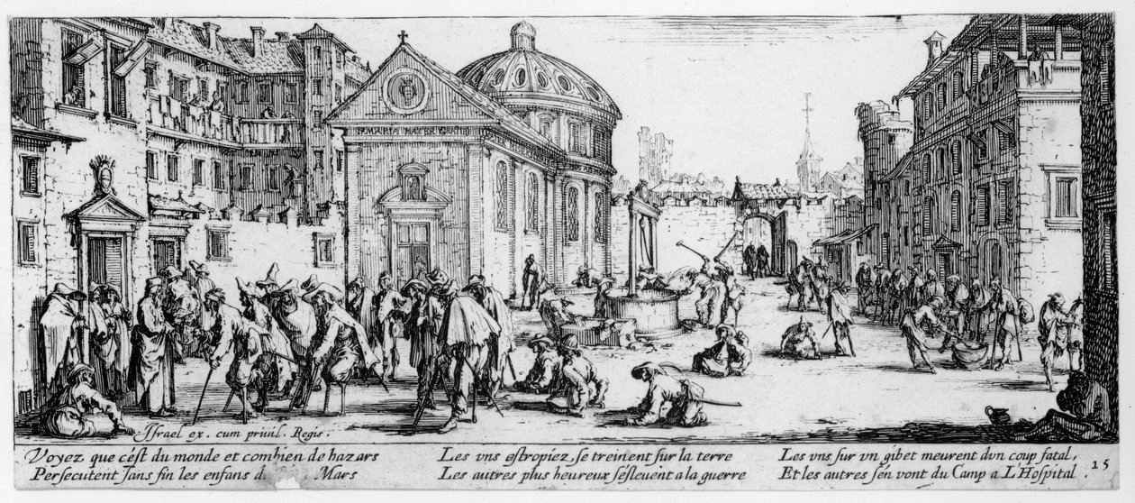 Das Krankenhaus, Tafel 15 aus Die Elenden und Unglücke des Krieges, graviert von Israel Henriet (ca. 1590-1661) 1633 von Jacques Callot