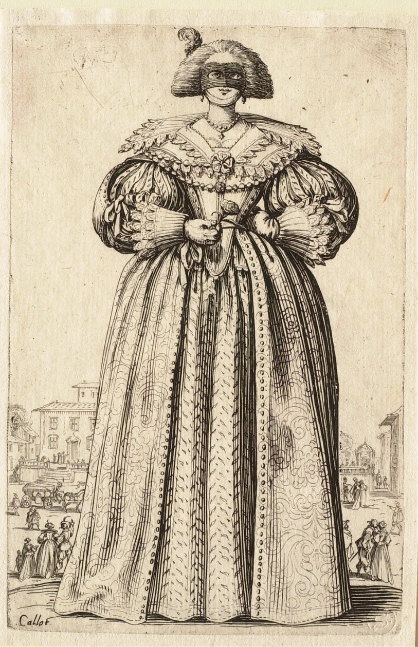 Die Dame mit einer Maske von Jacques Callot