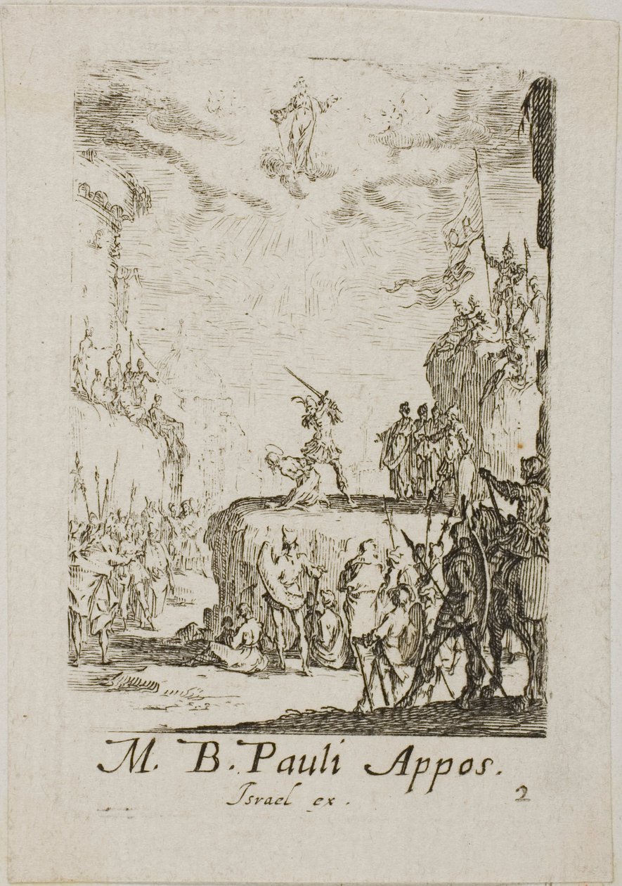 Das Martyrium des Heiligen Paulus, Platte zwei aus Die Martyrien der Apostel von Jacques Callot