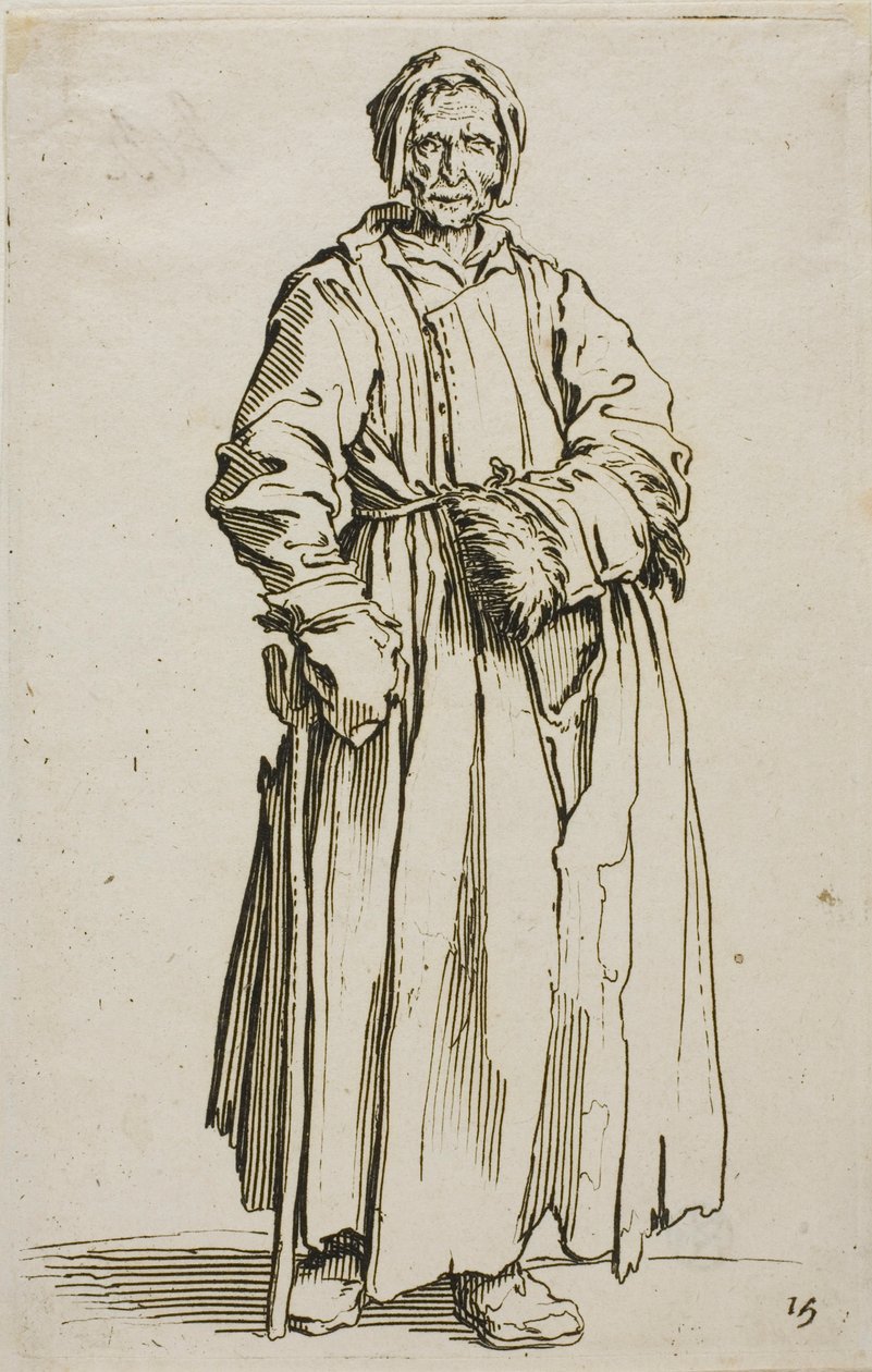 Die einäugige Frau, Platte fünfzehn aus Die Bettler von Jacques Callot