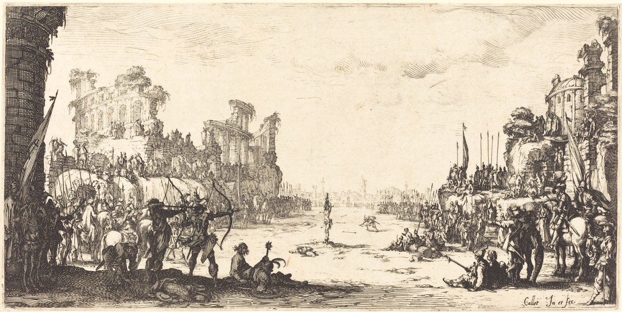 Das Pfeil-Ordal des Heiligen Sebastian, ca. 1632-1633 von Jacques Callot