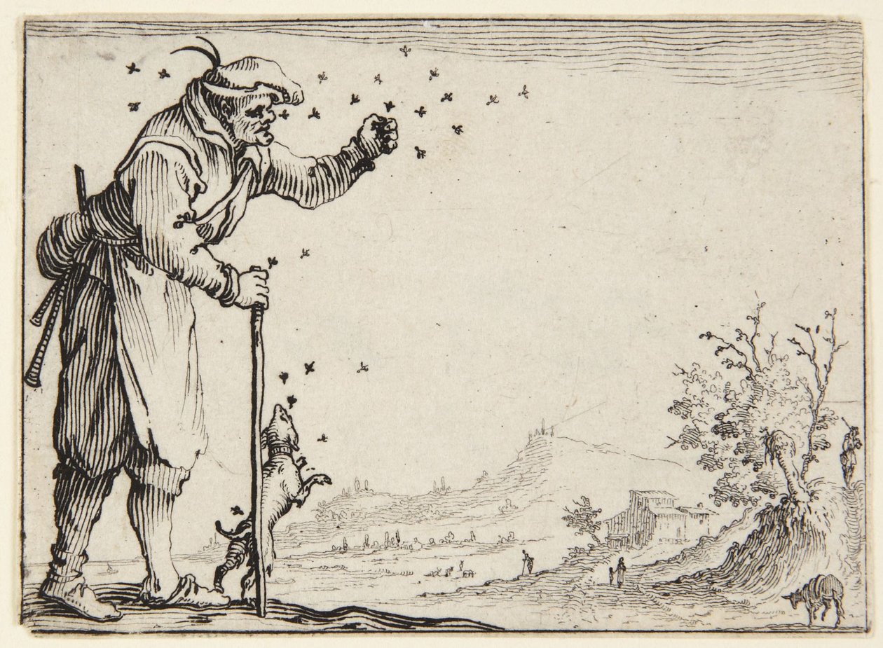 Der Bauer von Bienen angegriffen von Jacques Callot