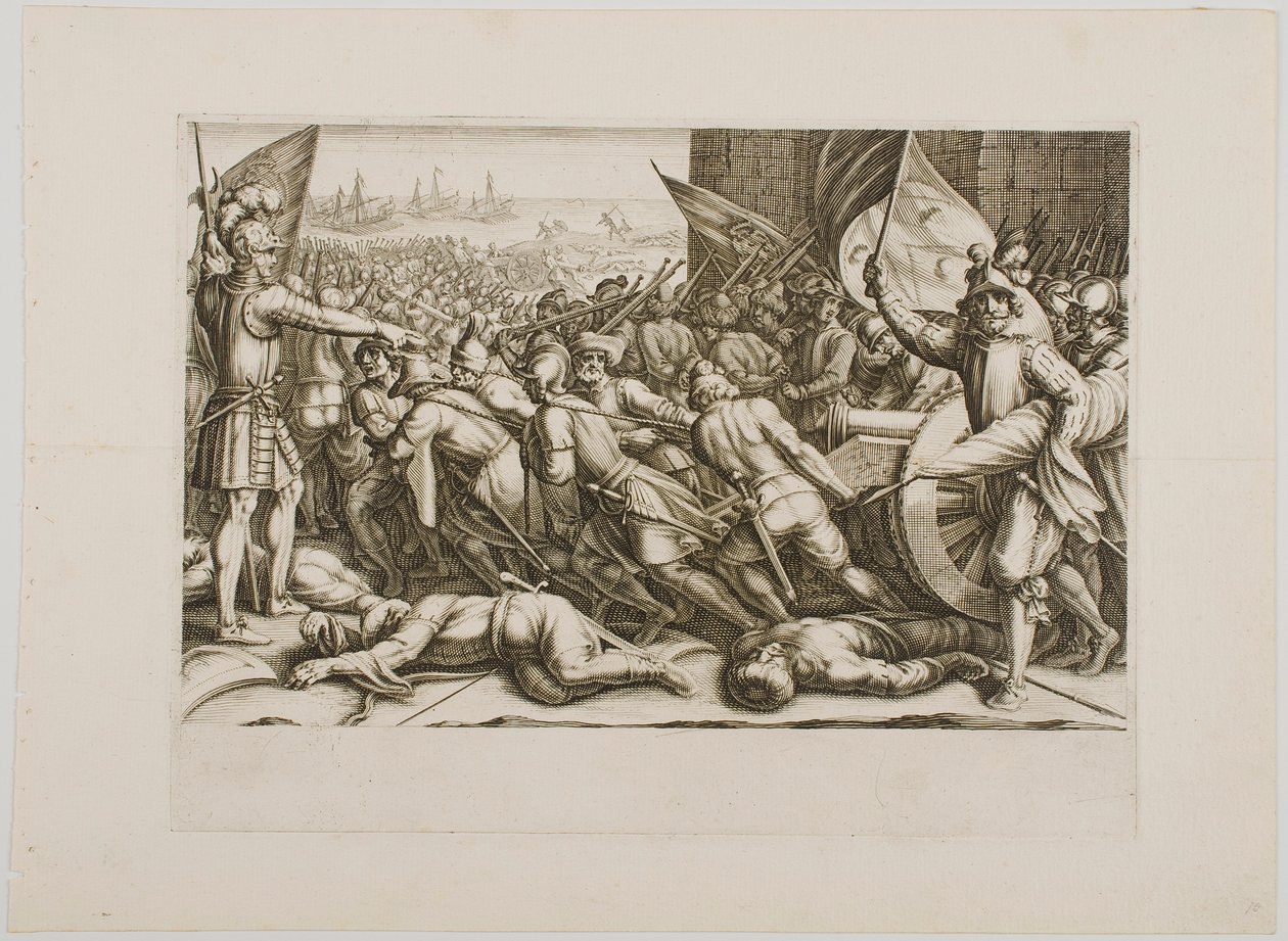 Die Wiedereinschiffung der Truppen, aus der Serie „Das Leben von Ferdinand de Medici“ von Jacques Callot