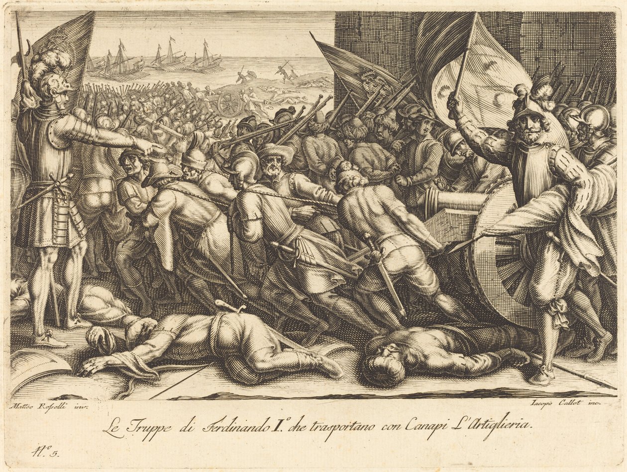 Die Wiedereinschiffung der Truppen von Jacques Callot