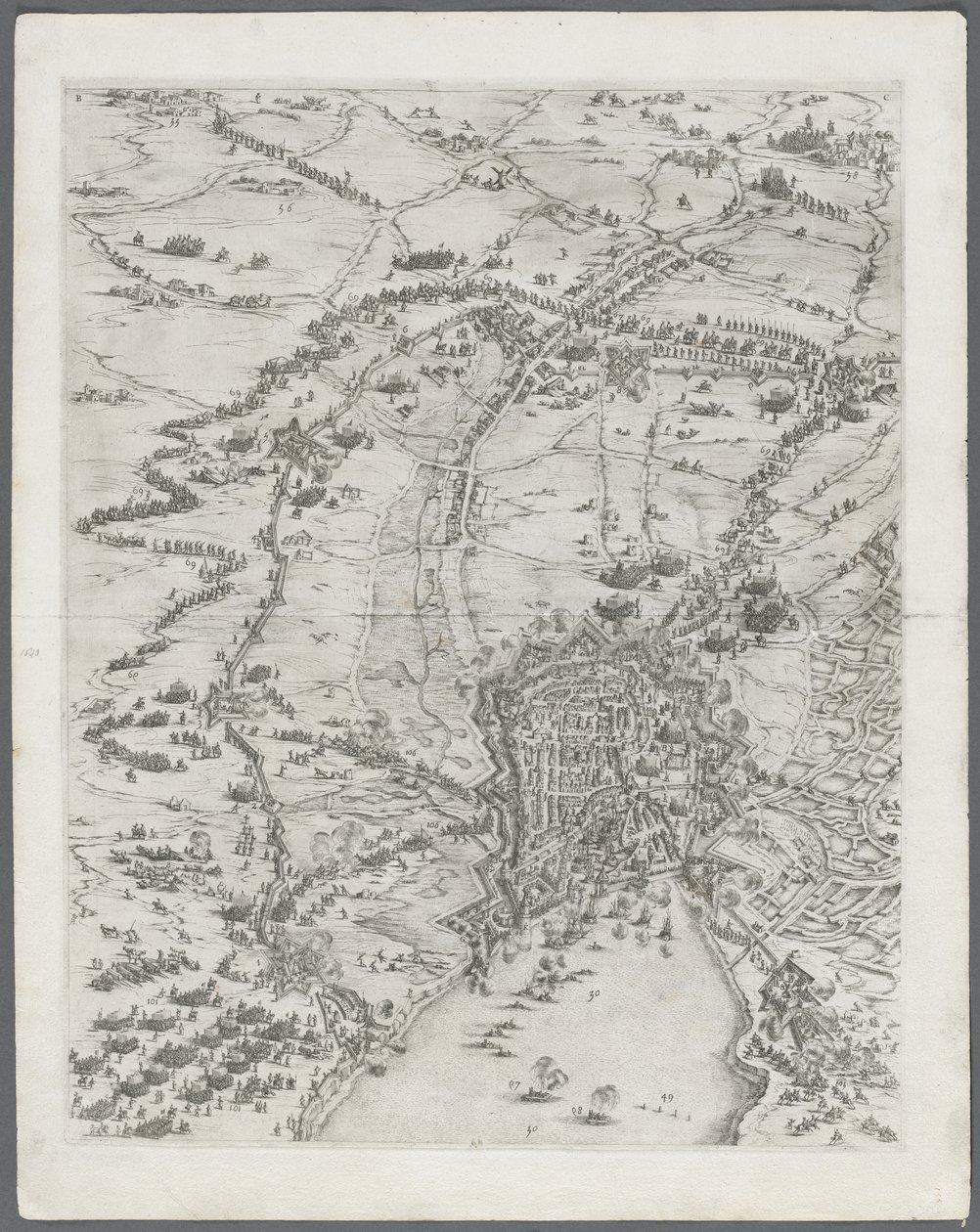 Die Belagerung von La Rochelle: Platte 6 von Jacques Callot
