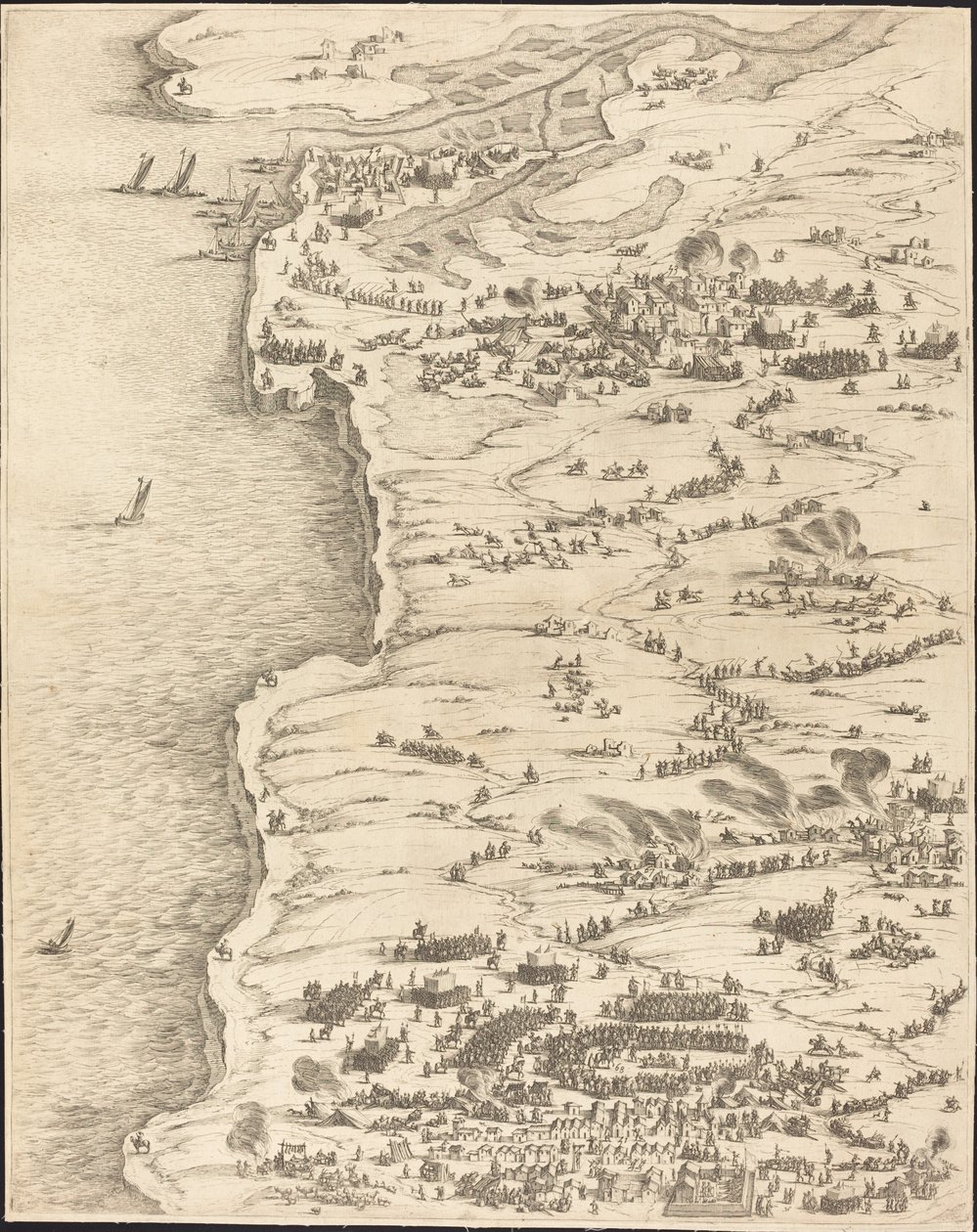 Die Belagerung von La Rochelle [Tafel 5 von 16; Set umfasst 1952.8.97-112] von Jacques Callot