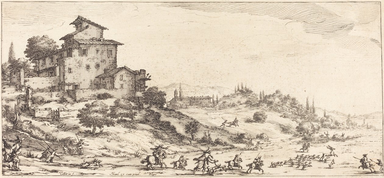 Die Hirschjagd, wahrscheinlich ca. 1630 von Jacques Callot