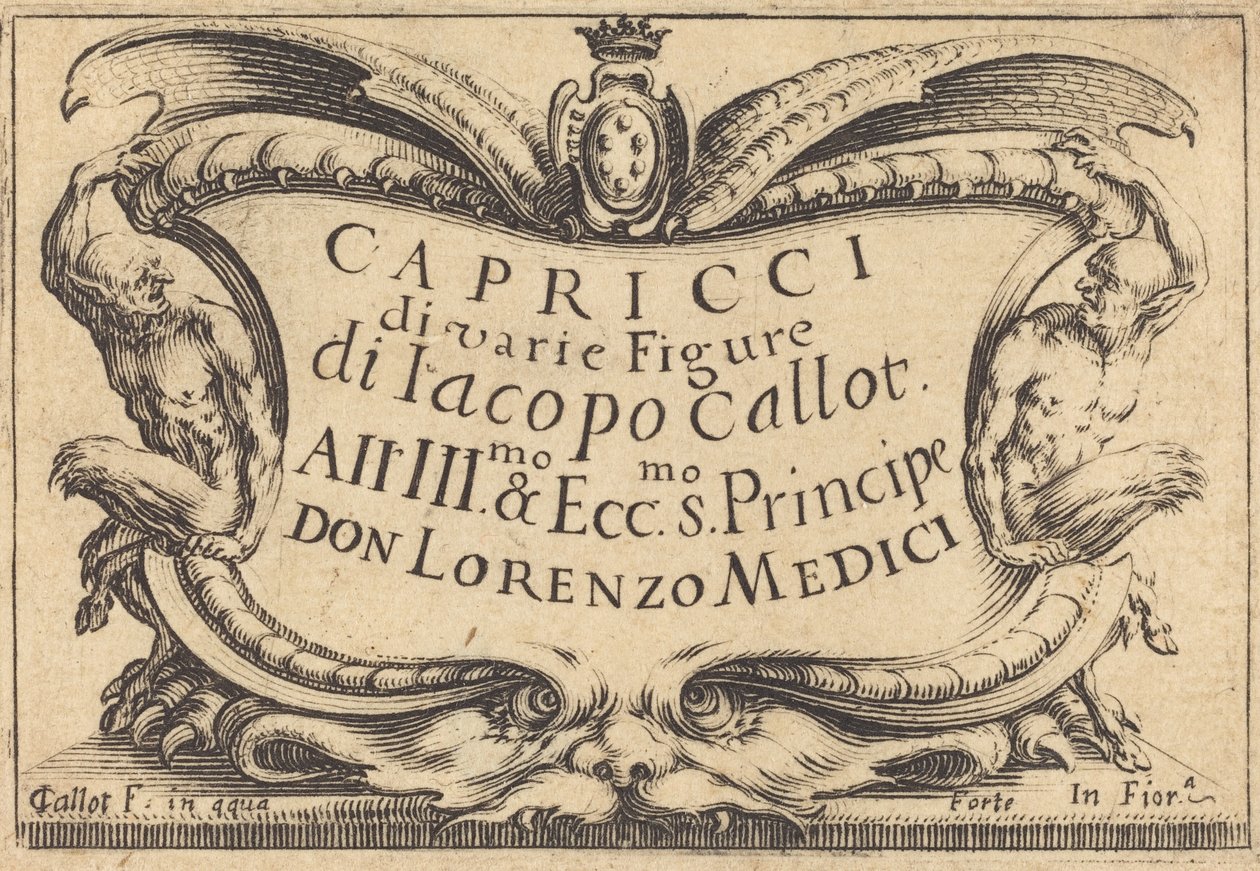 Titelseite für Die Capricci, ca. 1617 von Jacques Callot
