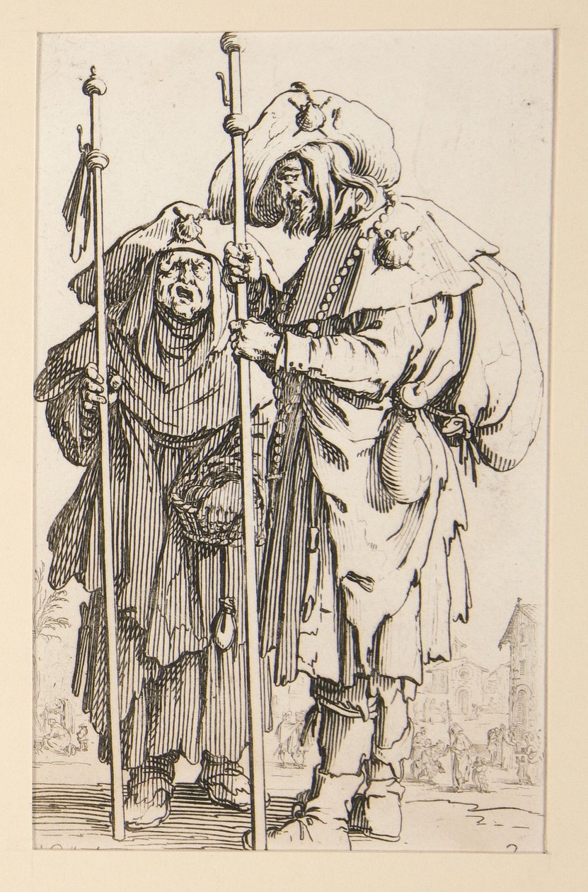 Zwei Pilger, aus „Die Bettler“ (Die beiden Pilger) von Jacques Callot