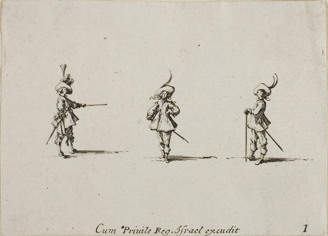Unbewaffnete Übung, Platte eins aus Die Militärübungen von Jacques Callot