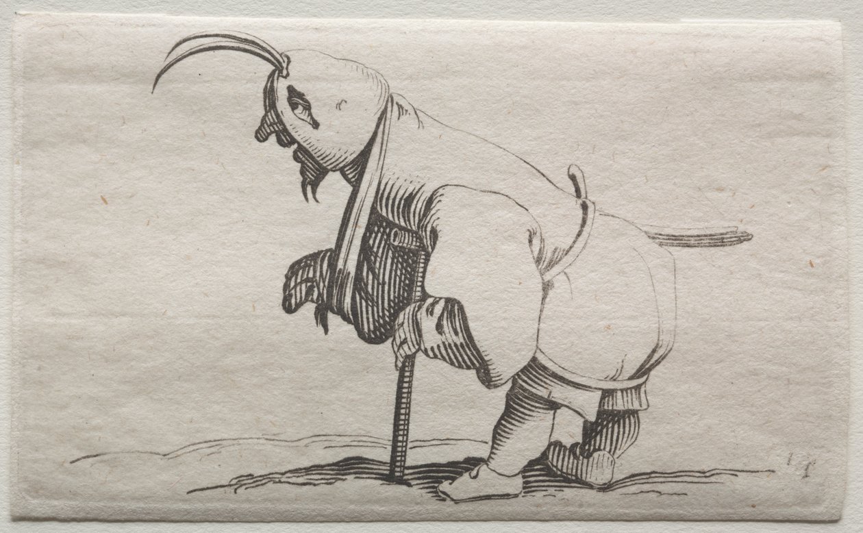 Verschiedene bucklige Figuren von Iacopo Callot (Krüppel mit Kapuze) von Jacques Callot