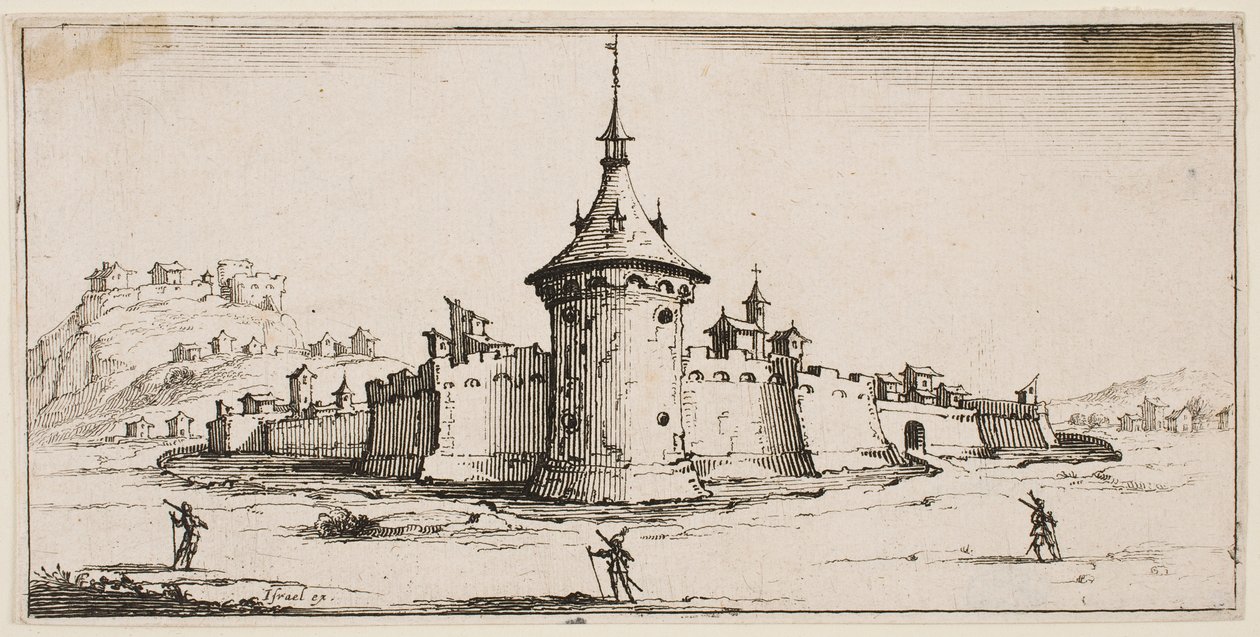 Ansicht eines befestigten Dorfes von Jacques Callot