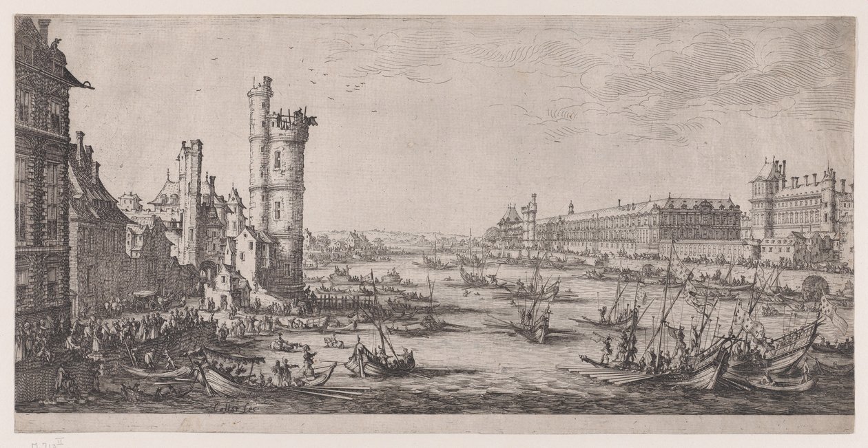 Vue du Louvre, aus "Les Deux Grandes Vues de Paris" von Jacques Callot