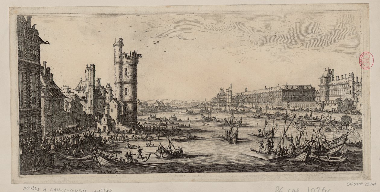 Ansicht des Louvre und der ehemaligen Porte de Nesle von Jacques Callot
