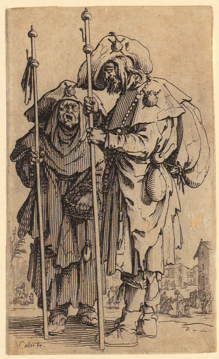 Zwei Pilger, Blatt 3 der Folge „Die Bettler“ von Jacques Callot