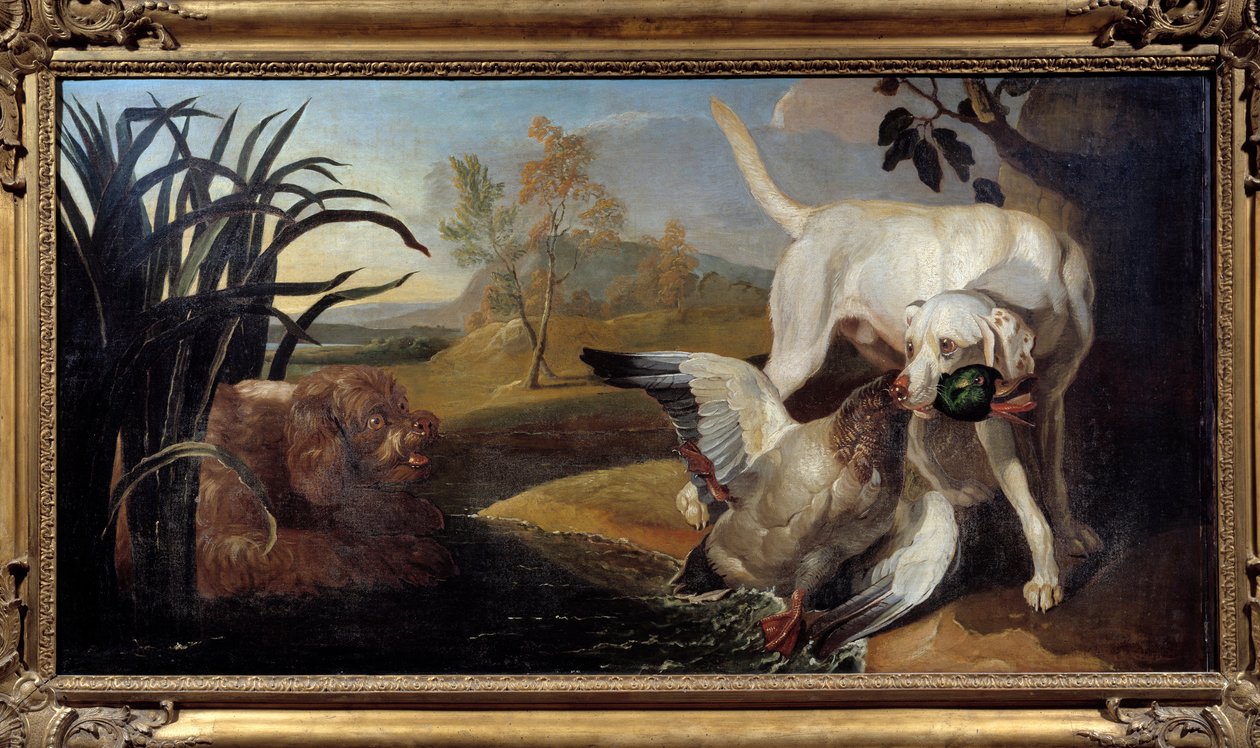 Vorstehhund mit einer Stockente im Maul (Jacques Charles Oudry) von Jacques Charles Oudry