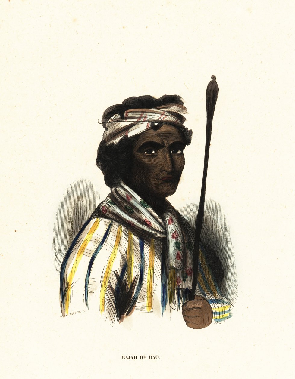 Make-Tetti, Raja von Dao, Molukkeninseln, Indonesien von Jacques Etienne Victor (after) Arago