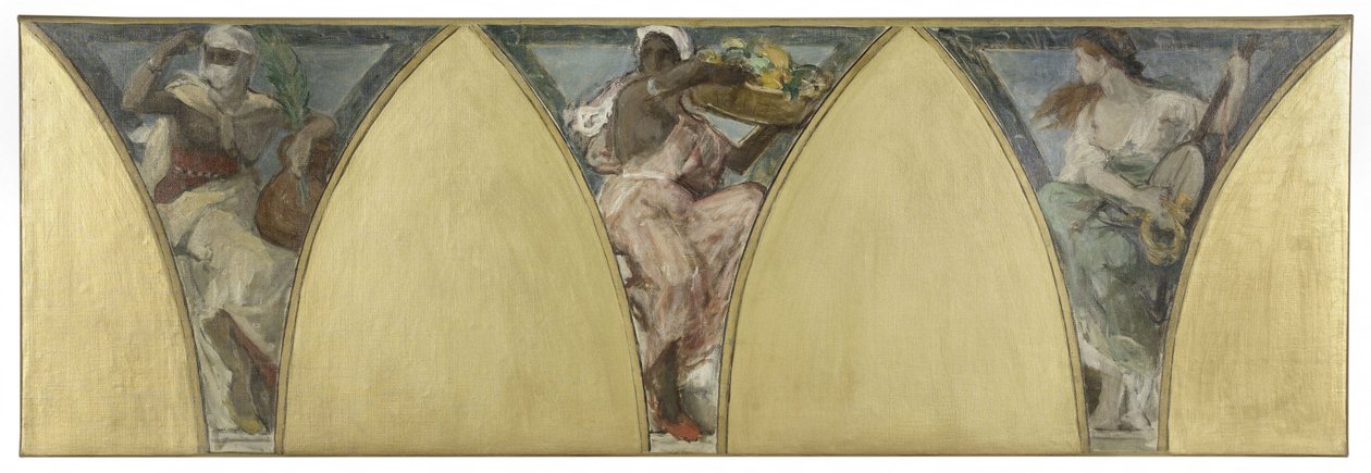 Skizze für das Pariser Rathaus: Algerien. Guyana. Provence, um 1888 von Jacques Fernand Humbert