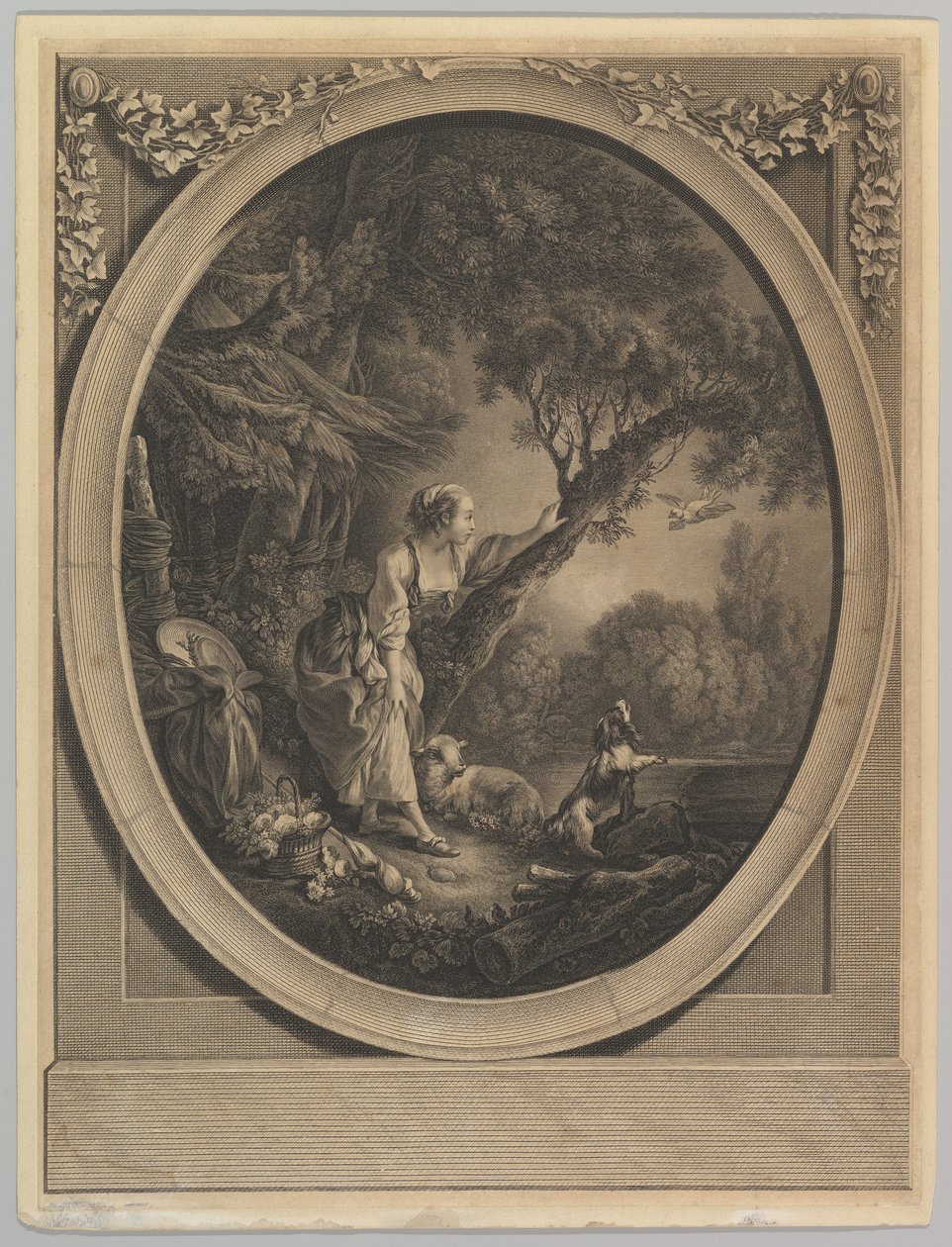 Die Ankunft des Boten, 18. Jahrhundert von Jacques Firmin Beauvarlet