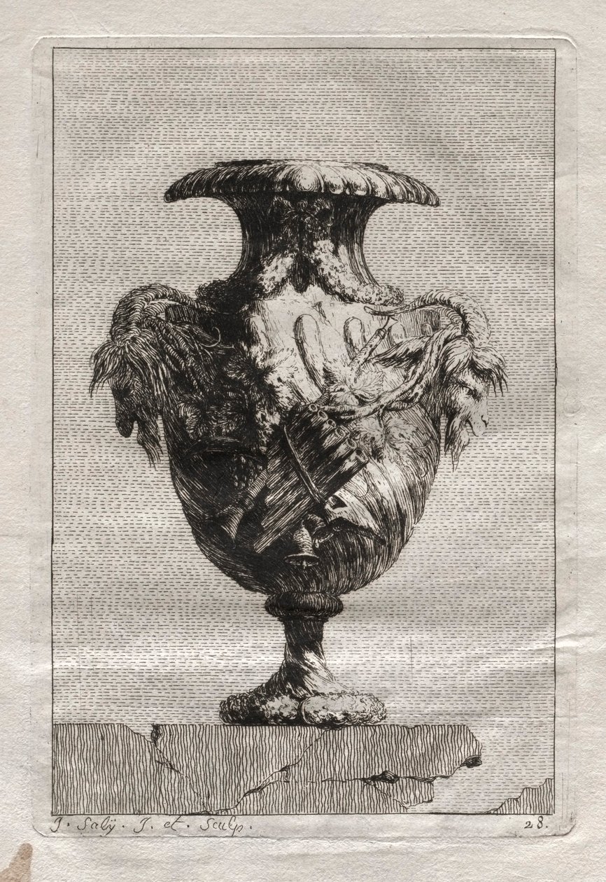 Suite von Vasen: Platte 28, 1746 von Jacques Francois Joseph Saly