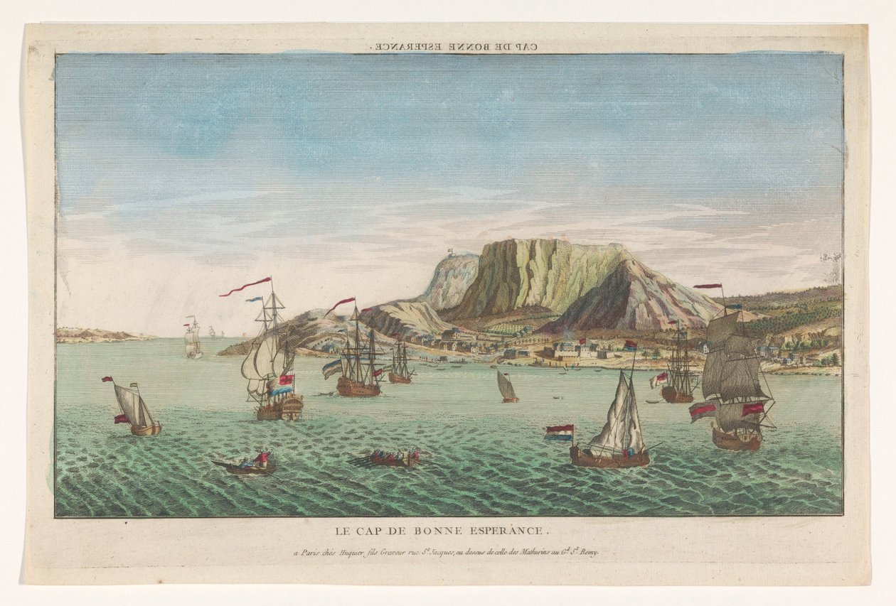 Ansicht des Kaps der Guten Hoffnung in Südafrika von Jacques Gabriel Huquier