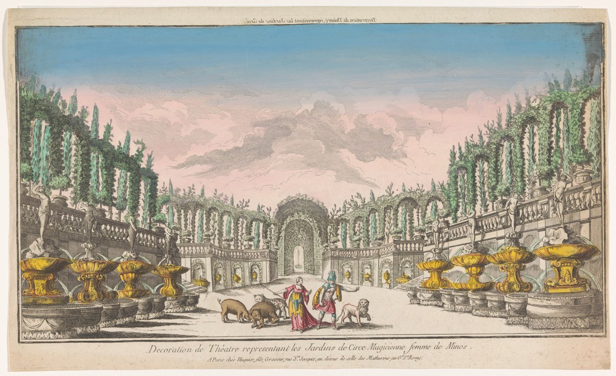Ansicht des Gartens von Circe von Jacques Gabriel Huquier
