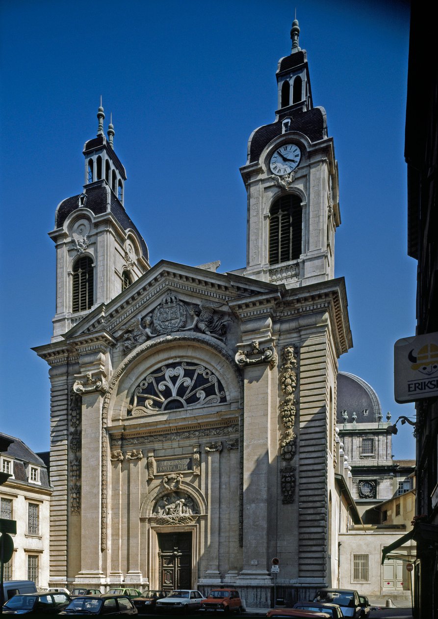 Ansicht der Kapelle des Hôtel-Dieu (12.-13. Jahrhundert) von Jacques Germain Soufflot