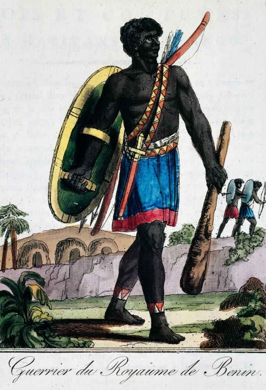 Krieger aus Benin, Afrika, Gravur aus 