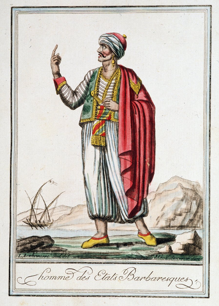 Mann der Barbarischen Staaten, "Enzyklopädie der Reisen" von J. Grasset Saint-Sauveur (Saint Sauveur) von Jacques Grasset de Saint Sauveur