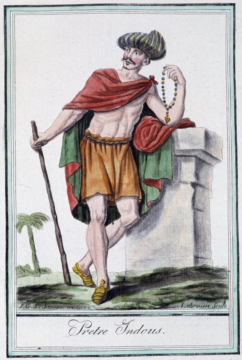 Hindupriester - in „Enzyklopädie der Reisen“ von Grasset Saint Sauveur, ed. Paris 1796 von Jacques Grasset de Saint Sauveur
