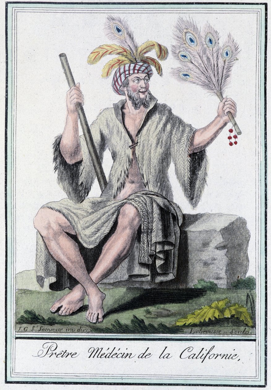 Priester und Arzt aus Kalifornien - in „Enzyklopädie der Reisen“ von Grasset Saint Sauveur, ed. Paris 1796 von Jacques Grasset de Saint Sauveur