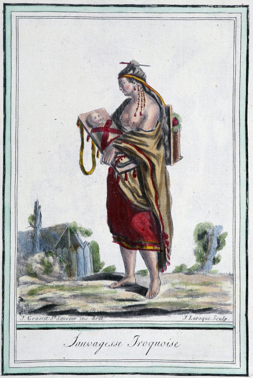 Irokesenfrau - in „Encyclopedia of travels“ von Grasset St Sauveur, Paris von Jacques Grasset de Saint Sauveur