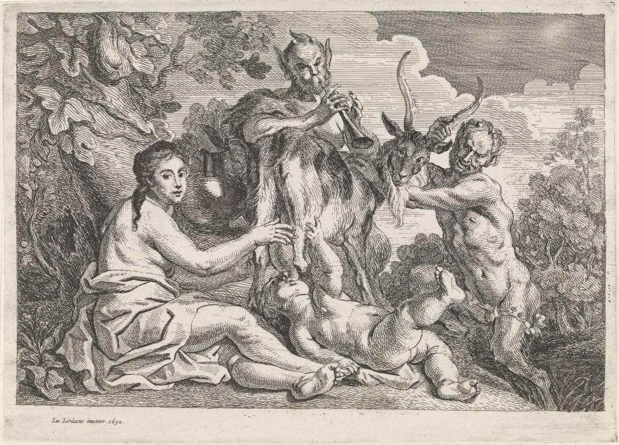 Das Kind Jupiter wird von der Ziege Amalthea gefüttert von Jacques Jordaens