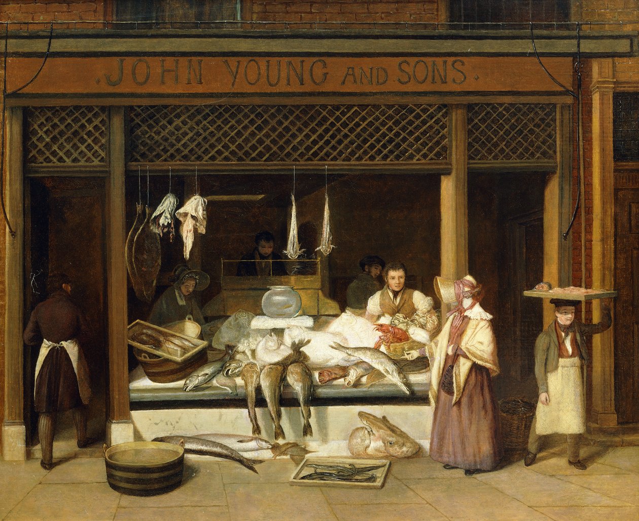 John Young und Söhne, die Fischhändler von Jacques Laurent Agasse