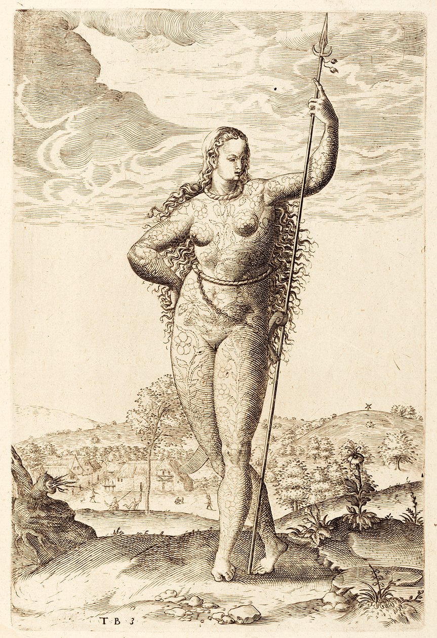 Eine junge piktische Frau, um 1585 von Jacques Le Moyne