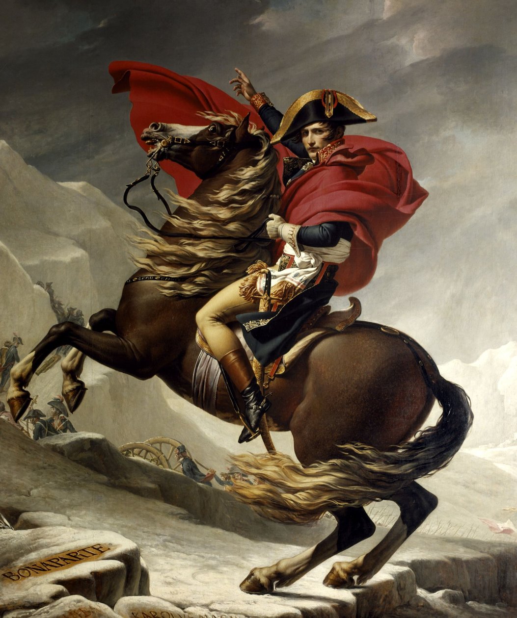 Napoleon Bonaparte überquert die Alpen am Großen Sankt Bernhard von Jacques Louis David